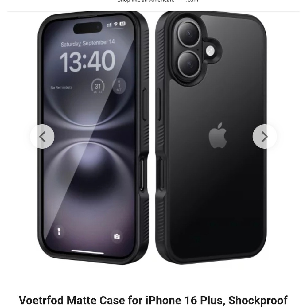 Voetrfod Matte Case for iPhone 16 Plus Shockproof Protection Navy blue